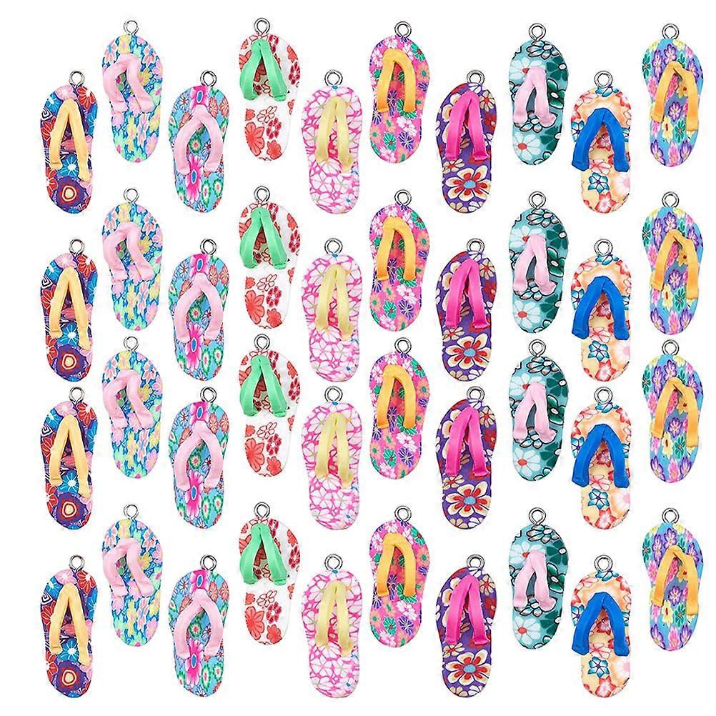 Soft Clay Slipper-Shaped DIY Charms for Jewelry Making Designed for Craft Projects and DIY Enthusiasts 50Pcs