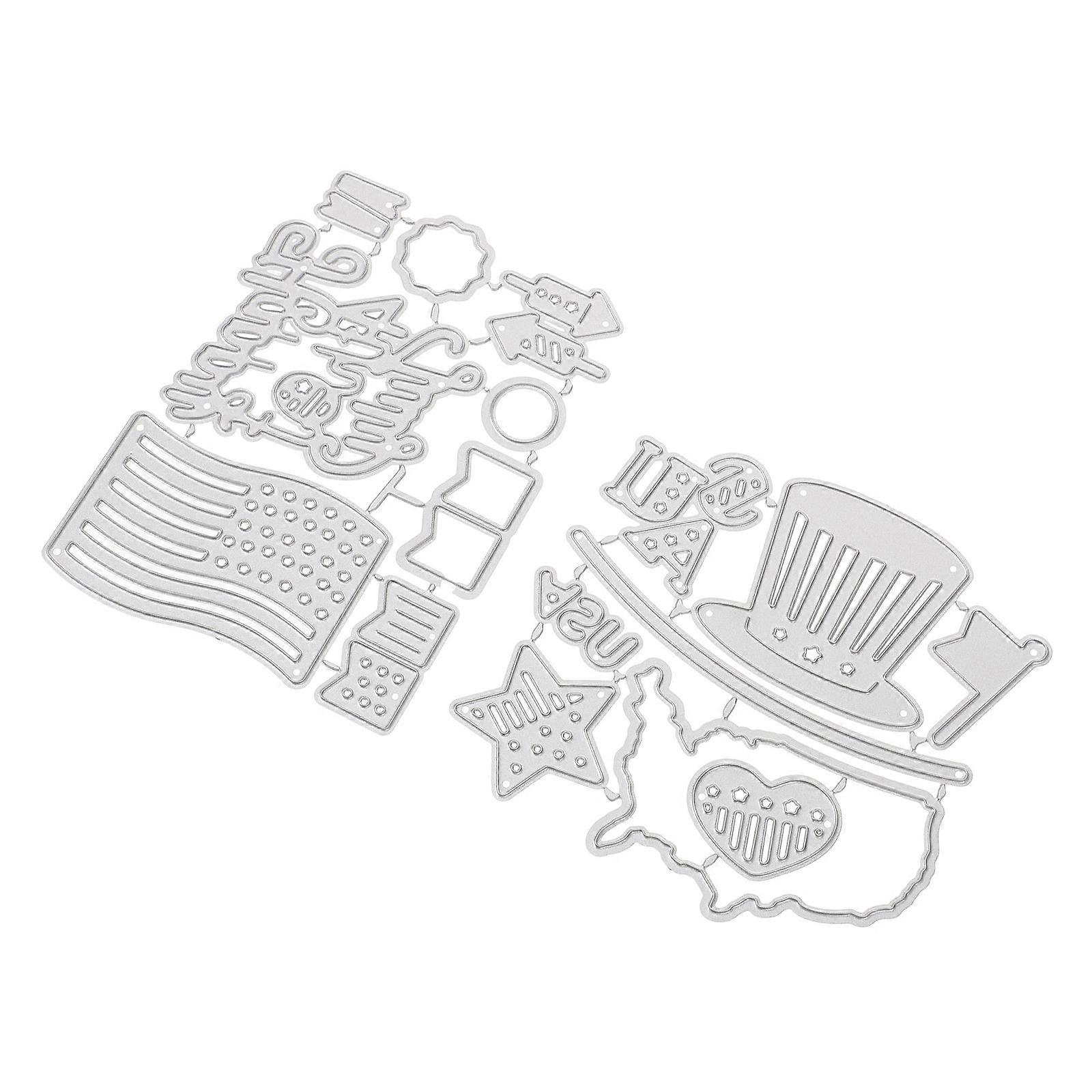 Metal Cutting Dies Stencils for DIY Craft Projects Made from HighCarbon Steel Silver Color 2pcs