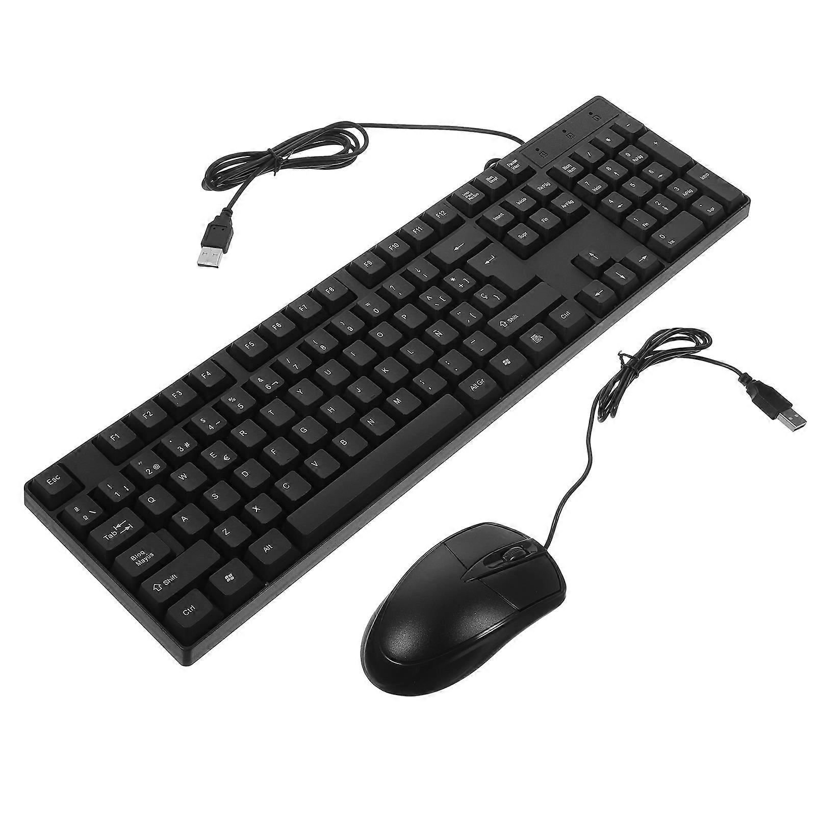 Quiet Keyboard and Mouse Combo for Laptop Full Size with Number Pad Black ABS for Gaming Use