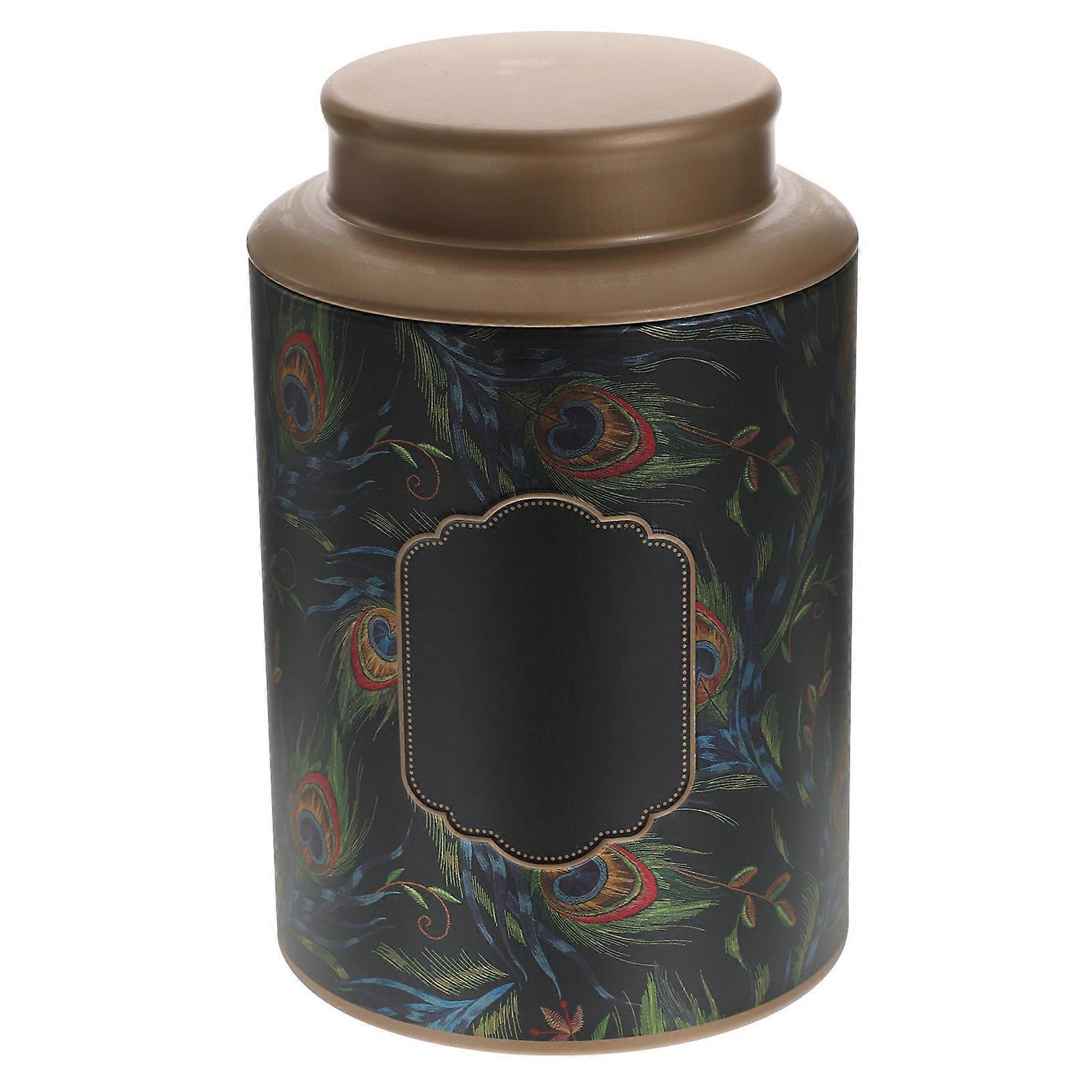 Tea Storage Container Portable Metal Canister For Home Use 125ml Square Shape 1Pack