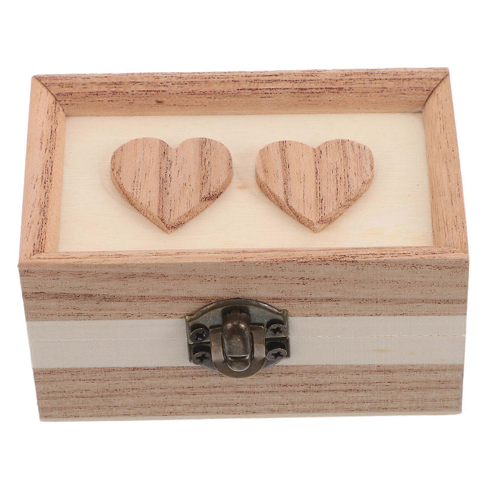 Elegant Unfinished Jewelry Storage Holder with Lid for DIY Crafting, Tea Jewelry Case for Valentine's Day and Party Favors