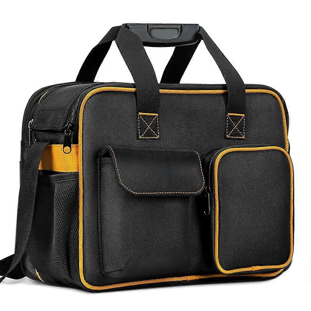 Wearresistant fabric tool bag, kit, sturdy case tools, professional electrician organizer, work tool bag in black