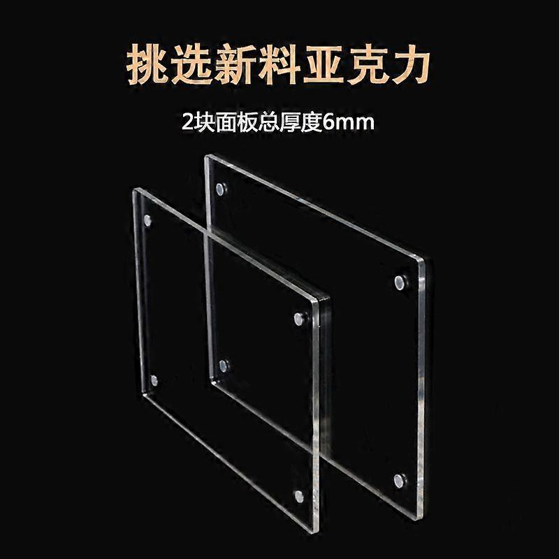 2 Sets Desktop Frameless Picture Frame: Double Sided Acrylic Magnetic Photo Display Frame For Family Travel Party Photo Souvenirs Artwork 10x20cm