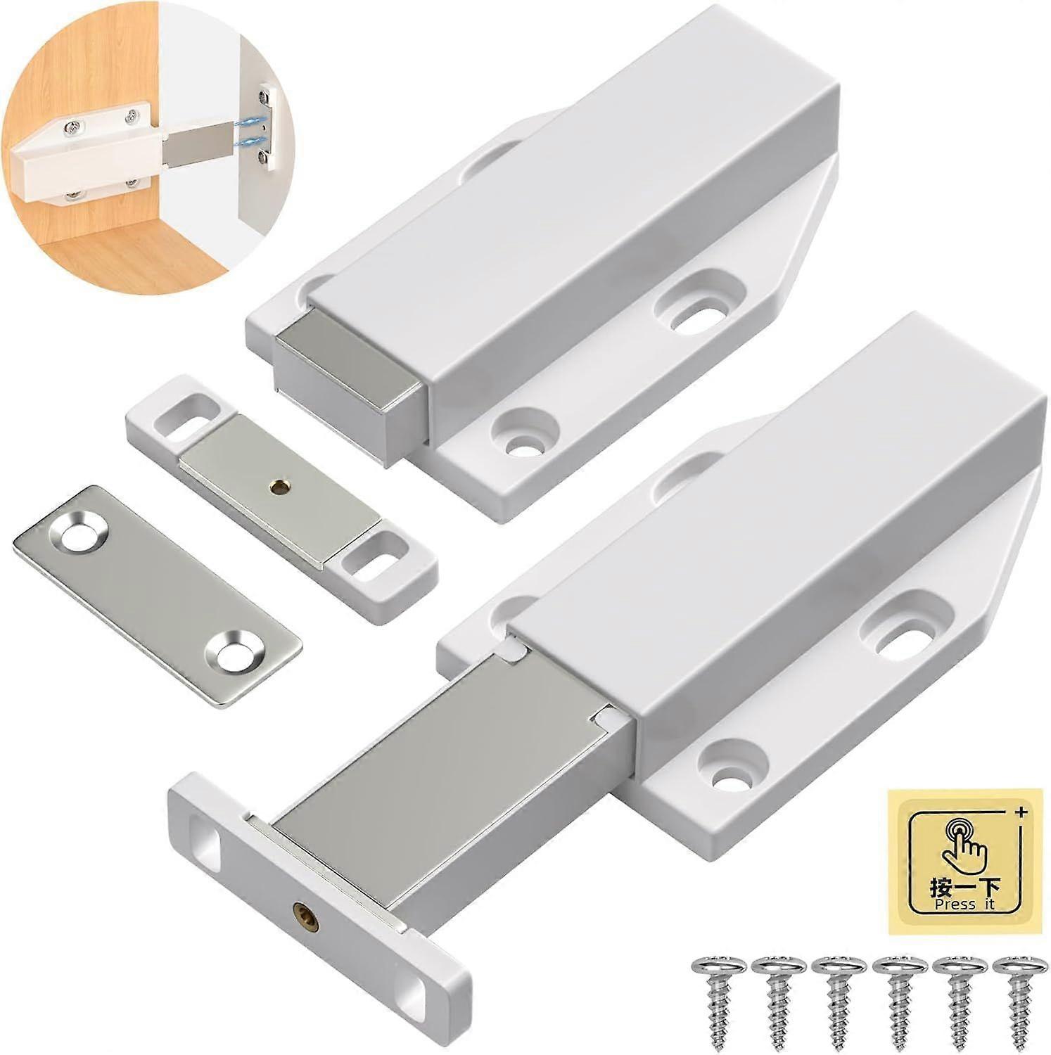 Magnetic Push Latches, Heavy Duty Push to Open Door Latch, Touch Latch Magnet