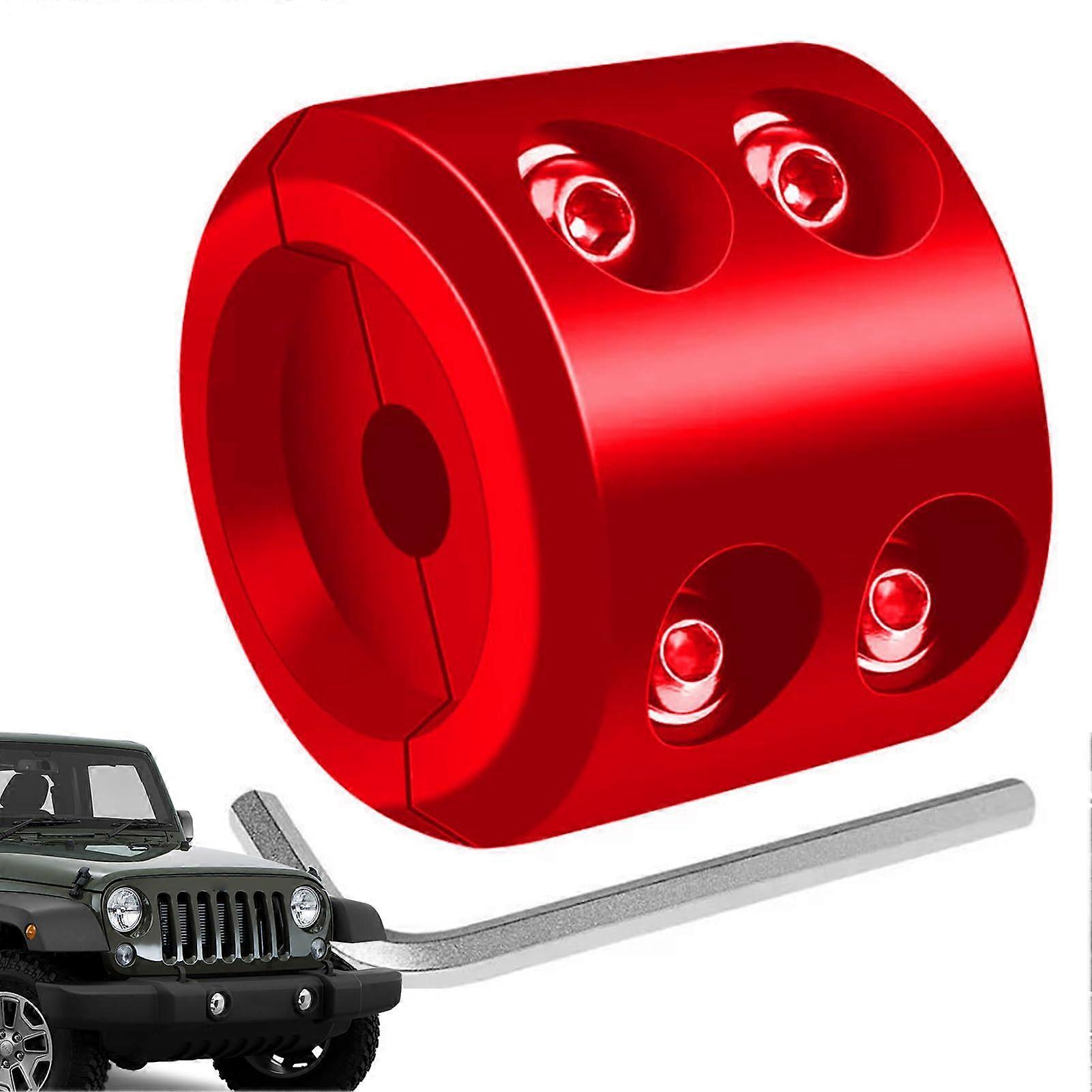 Pull Hook Stopper - Rubber Winch Cable Protector for ATV, Synthetic Rope, Shock Absorbing Design, Red Color