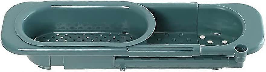 Expandable Sink Rack - Kitchen Sponge Drain Shelf (Green, 1pc)