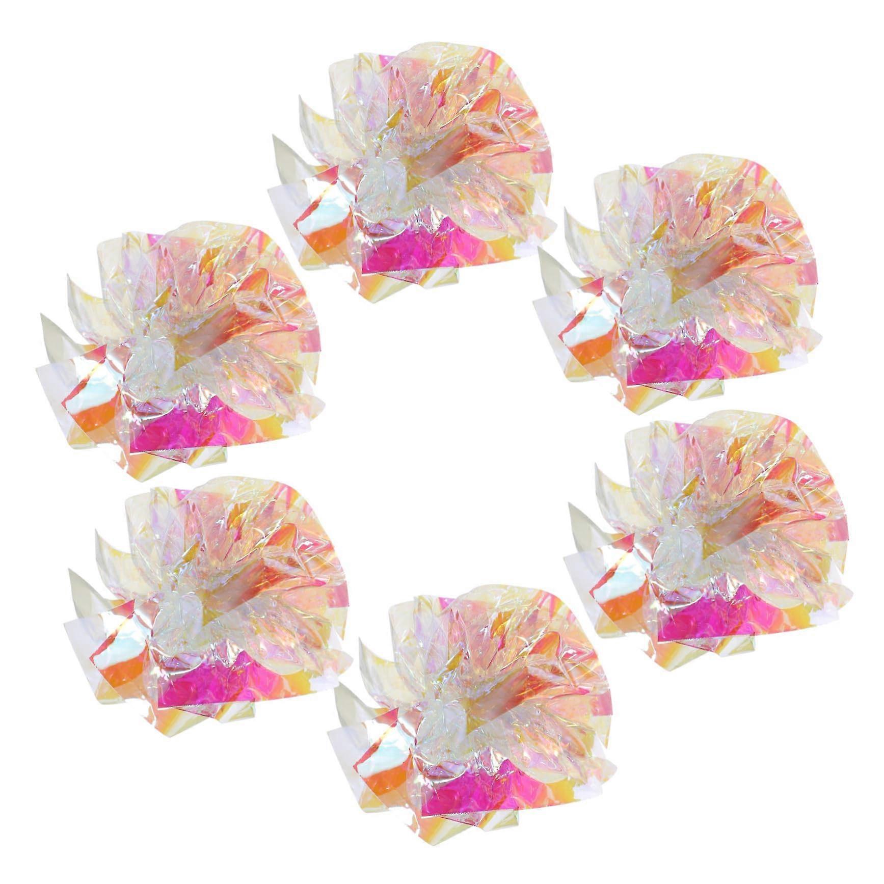 Cat Ball Toy Pack of 5 Interactive Squeaky Indoor Toys for Kittens - Colorful Wiggle Curling Noise-Making PET Composite Paper