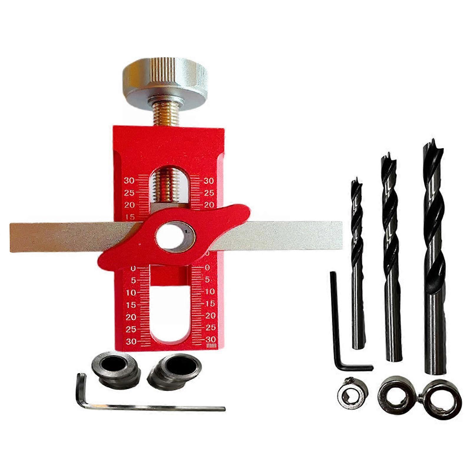 Aluminum Alloy Cabinet Door Hinge Jig Tool - Adjustable Punch Locator Guide for Door Handles, Drawers, and Woodworking