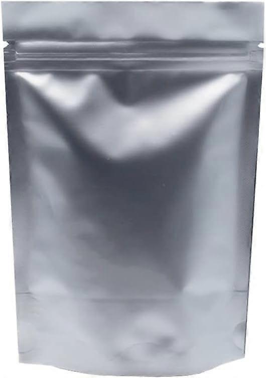 Pack of 50 Pure Aluminum Foil Bags with Zipper, Zip Lock, Heat Seal, Smell Proof, 5.9 x 8.6 inches (15 x 22 cm)