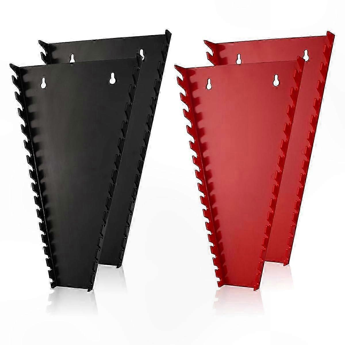 ABS Wrench Organizer with 64 Slots, Tool Storage for SAE and Metric Sizes, Wall and Toolbox Mounting Solution