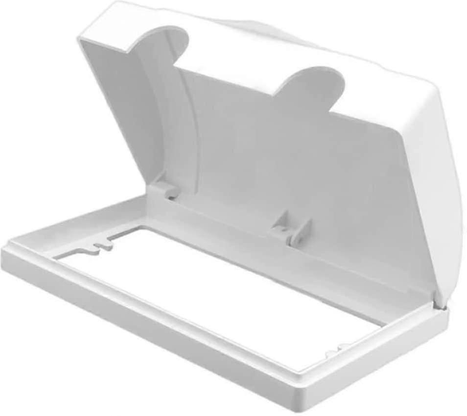 Double Socket Protector Cover, Waterproof, Baby Safety, White