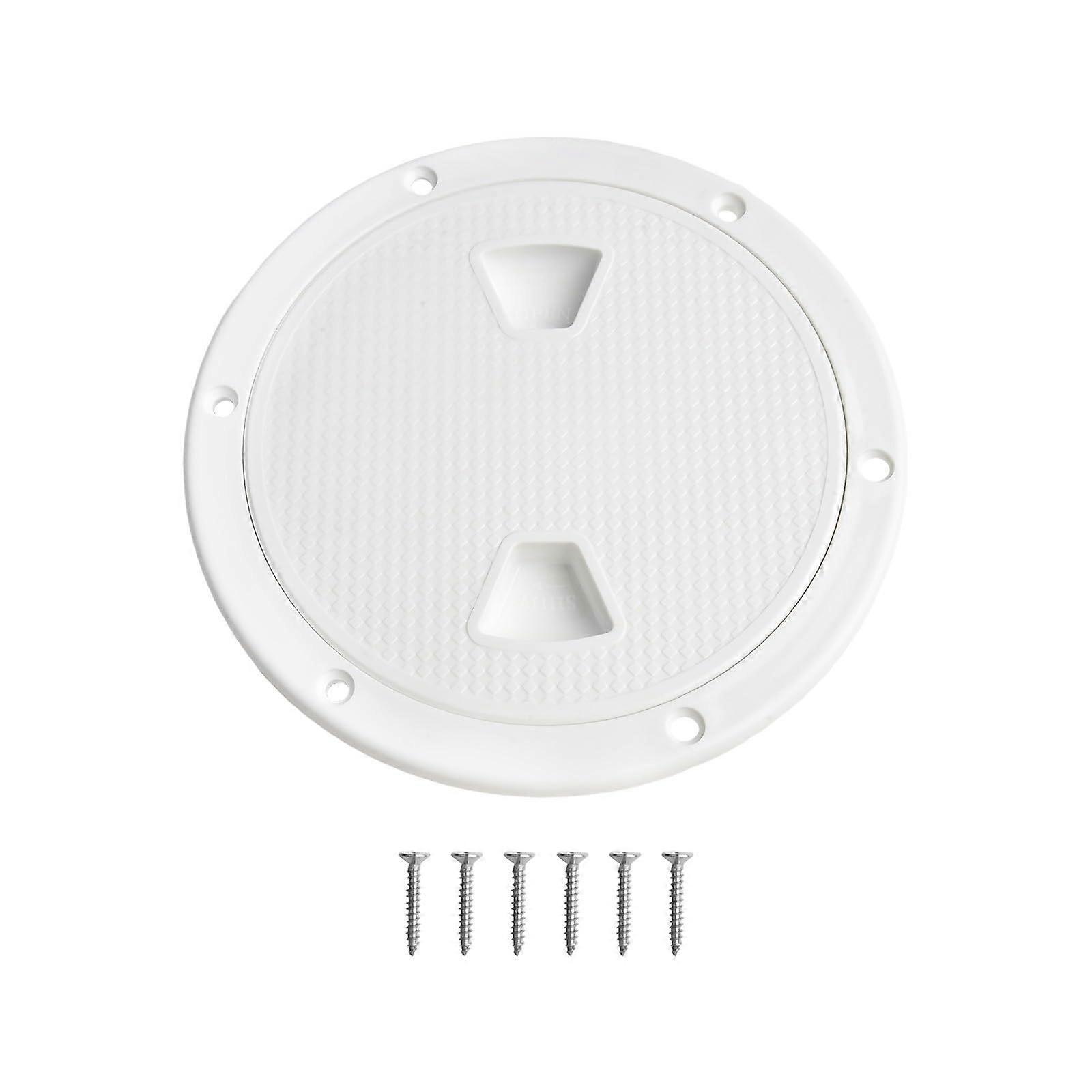 Marine Deck Inspection Access Hatch Cover, Round Screw-Out Plate, ABS Material, 6-Inch With Screws For Boat Storage