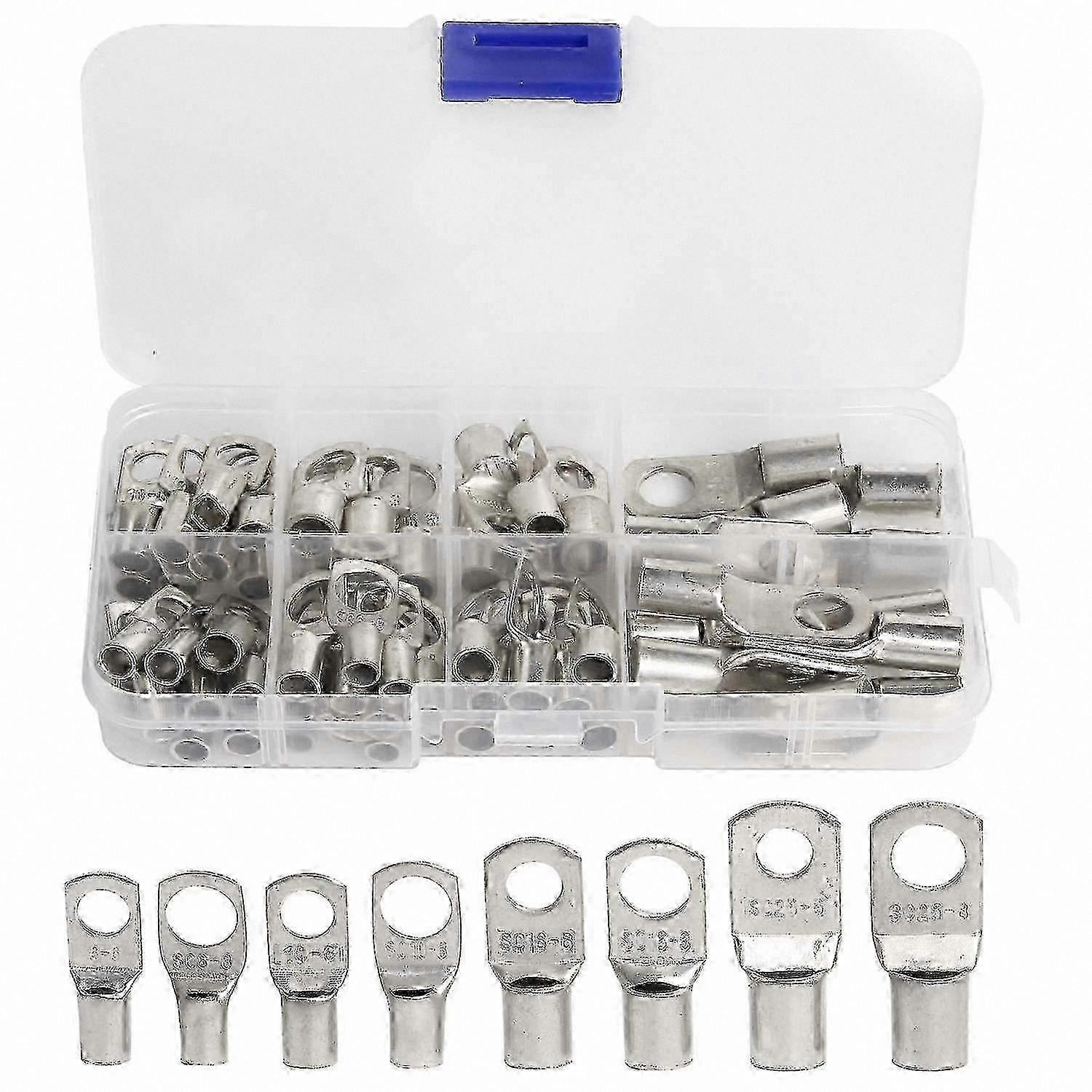 60 Pieces Tinned Copper Ring Terminals for Electrical Connections in Multiple Applications