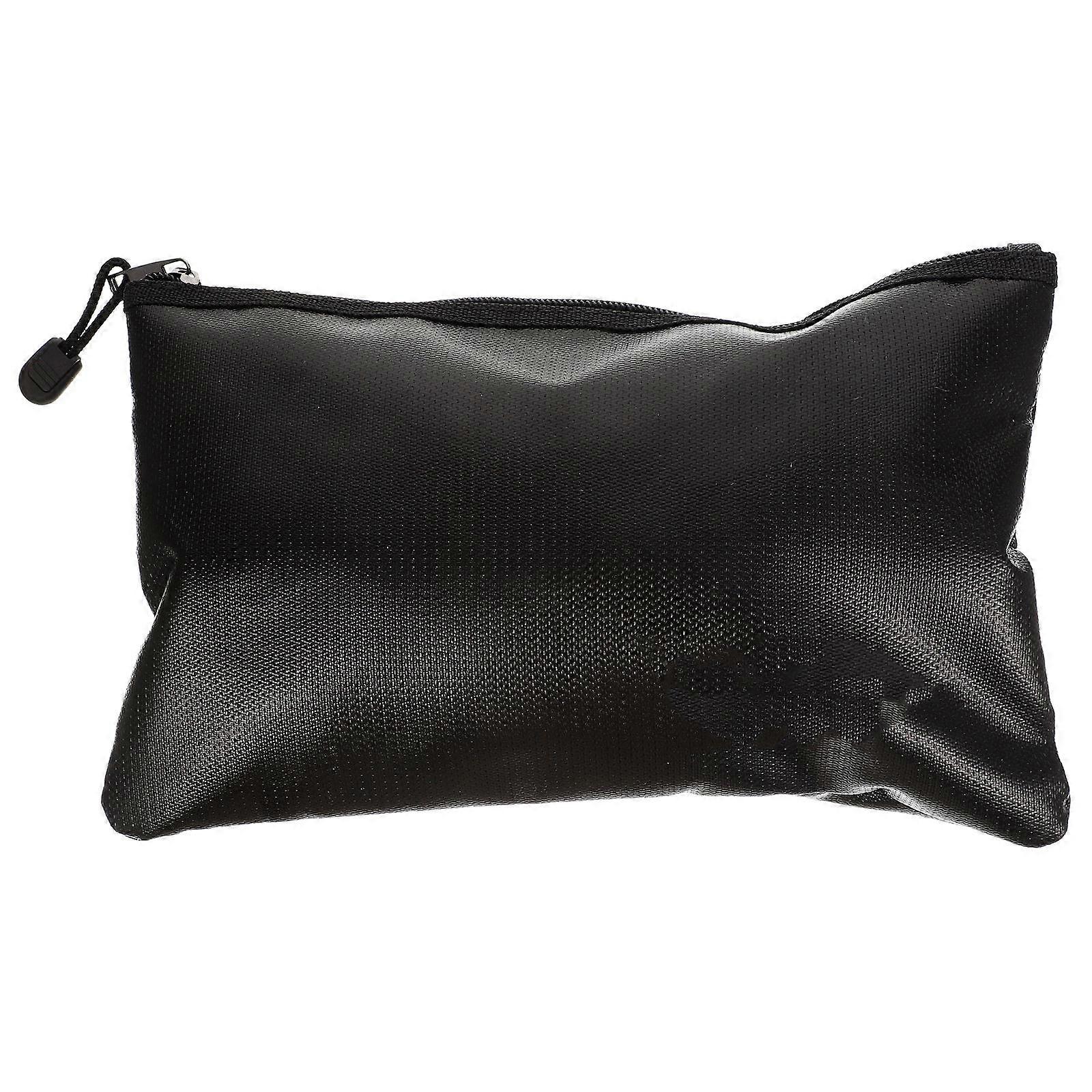 Fireproof Document Bag Fire-Resistant File Organizer for Certificates and Passports Black Material Protective 1Pcs