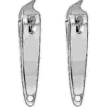 2 PCS Professional Metal Slanted Edge Nail Clippers for Manicure & Pedicure Care with Cuticle Trimmer Tool