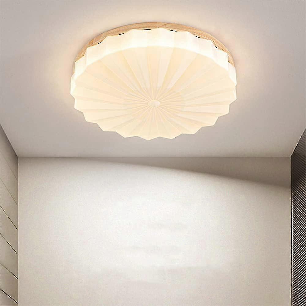 Indoor LED Ceiling Lamp Rubber Wood Ceiling Lamp Simple Circular Ce...