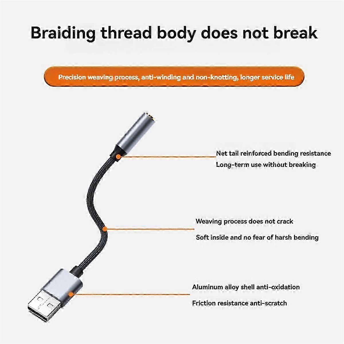 USB to 3.5mm Jack Audio Adapter USB to Audio Jack Adapter B