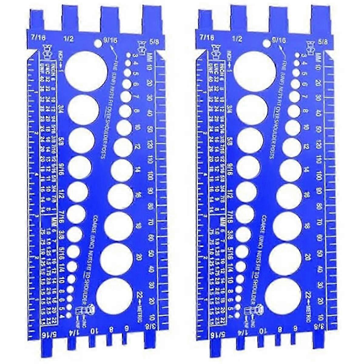 Nut Bolt Thread Gauge Checker, Bolt Size and Thread Identifier with 2Pc Set