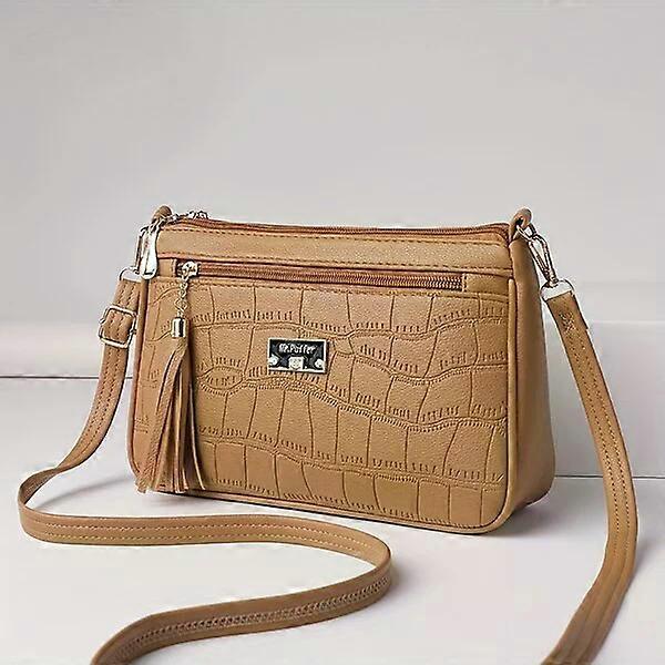 Women's crocodile-embossed artificial leather handbag, large capacity with adjustable shoulder strap, suitable for multiple outfits