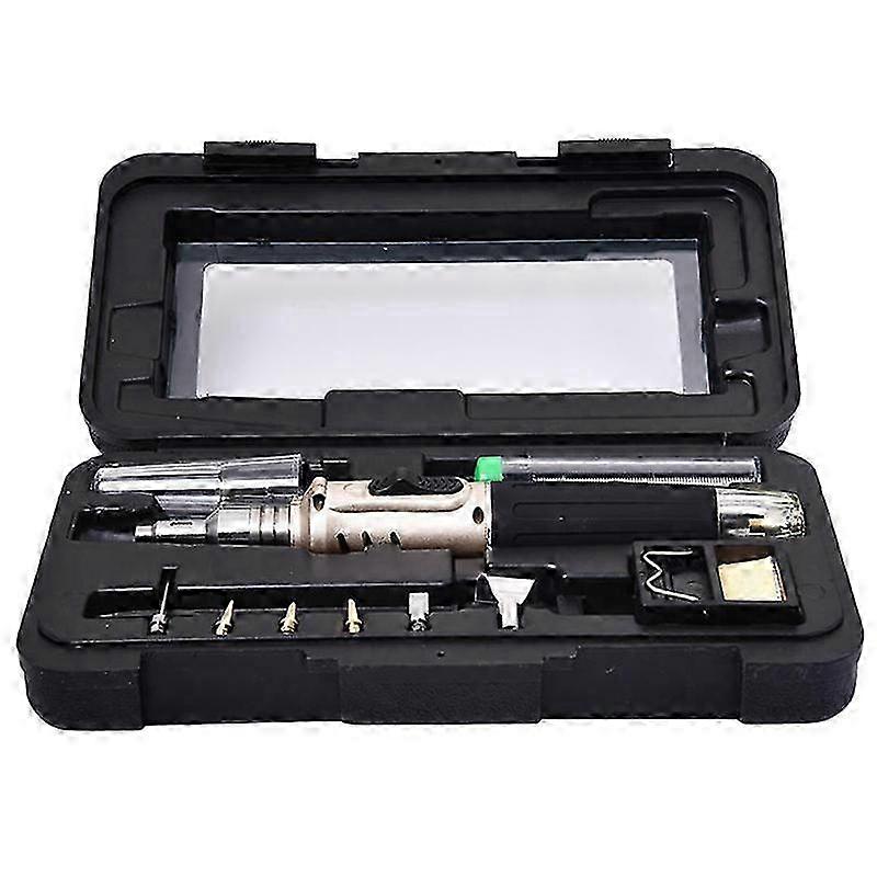 10-In-1 Multifunction Gas Soldering Iron Case Set with Lighter Spray