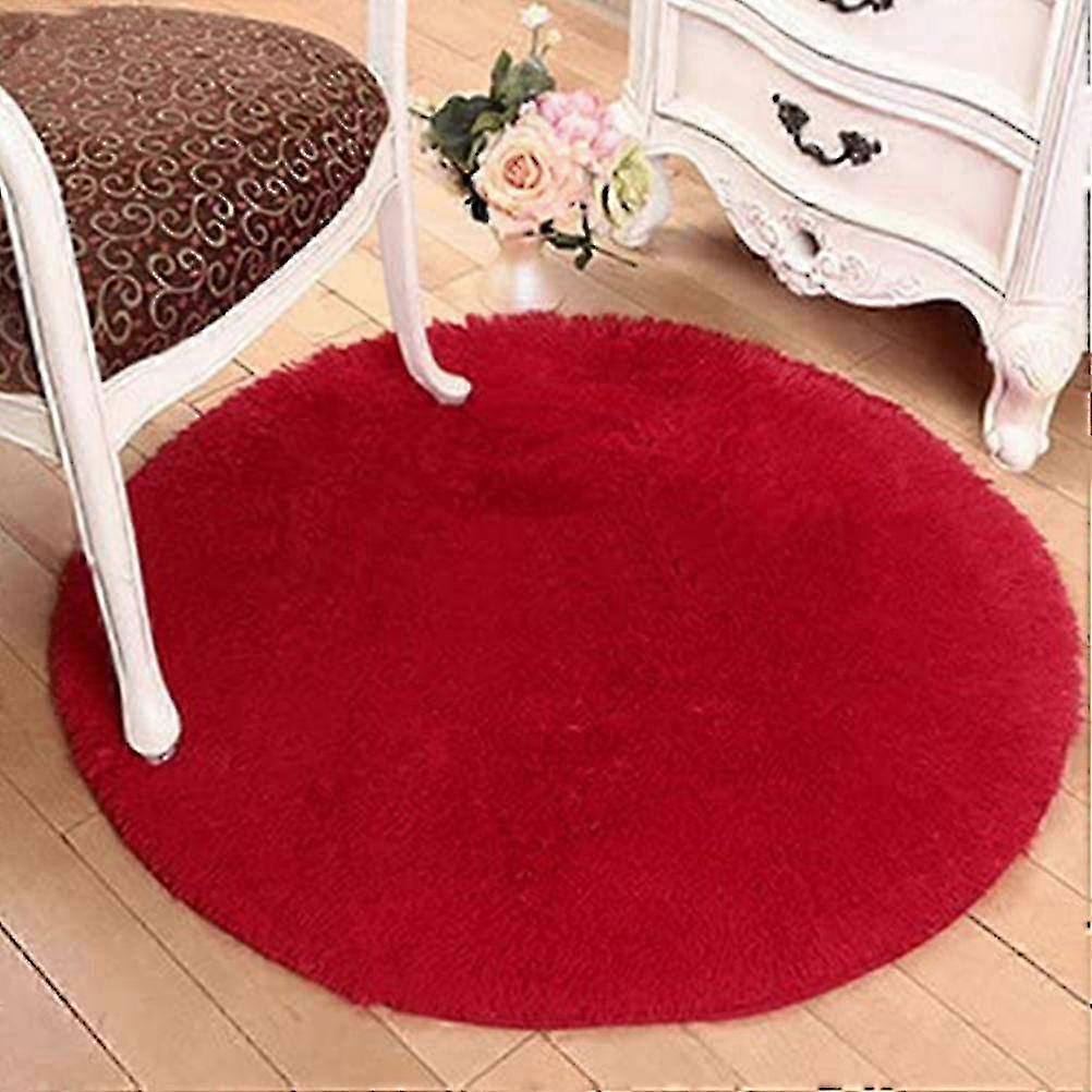 Soft round carpet for bathroom 40cm non-slip plush floor mat