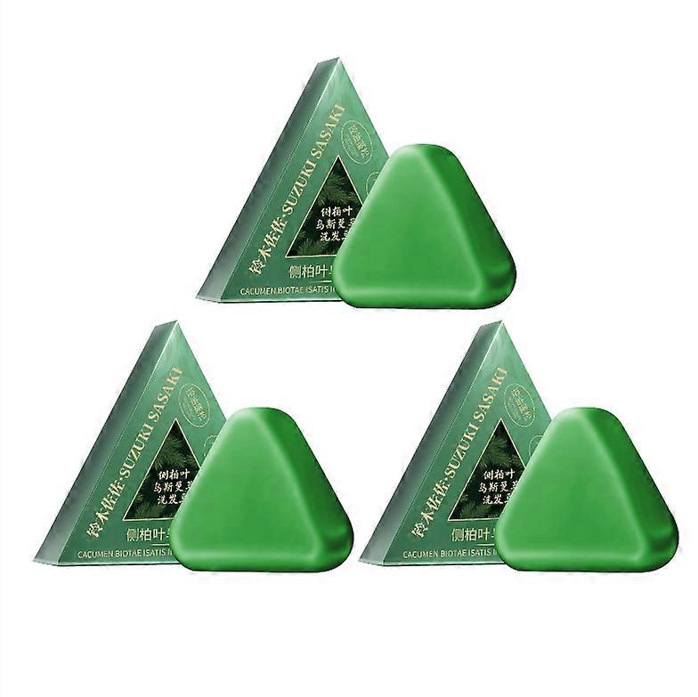 1/2/3PCS Shampooing Barre de savon Shampooing solide en forme de triangle Savon pour cheveux 120g par jour