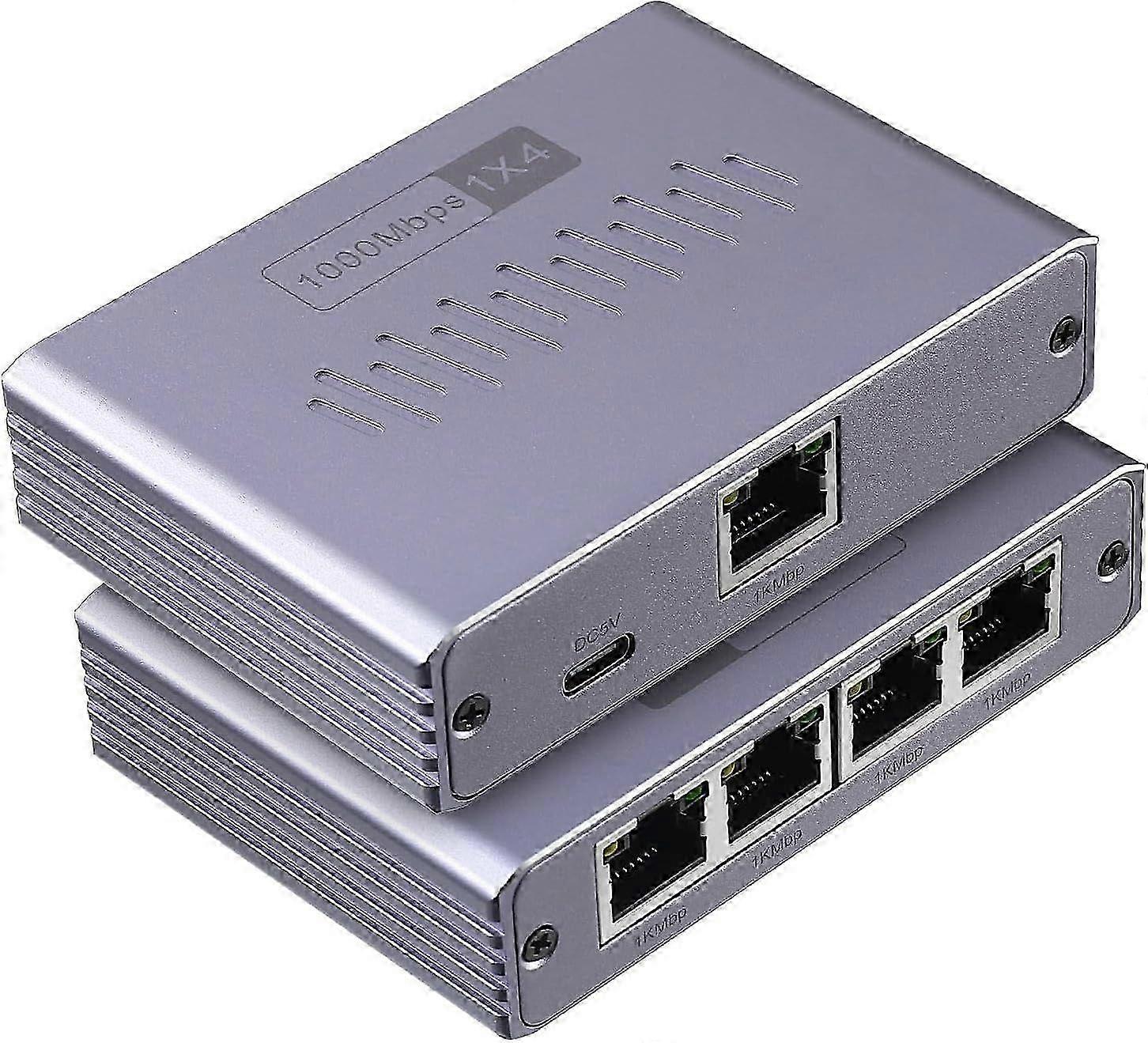 2025 Latest Model Gigabit Ethernet Splitter 1 to 4 - Network Splitter with USB