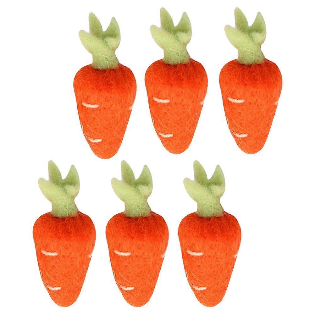 DIY Wool Felt Carrot Hairpin Accessories for Decoration 6Pcs Set