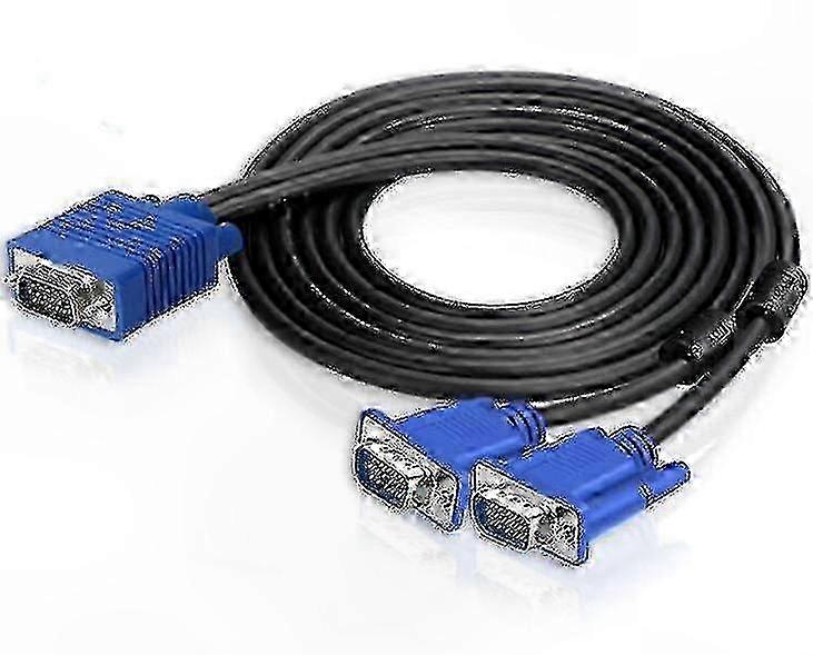 VGA Splitter Cable with Dual Outputs and Single Input Port