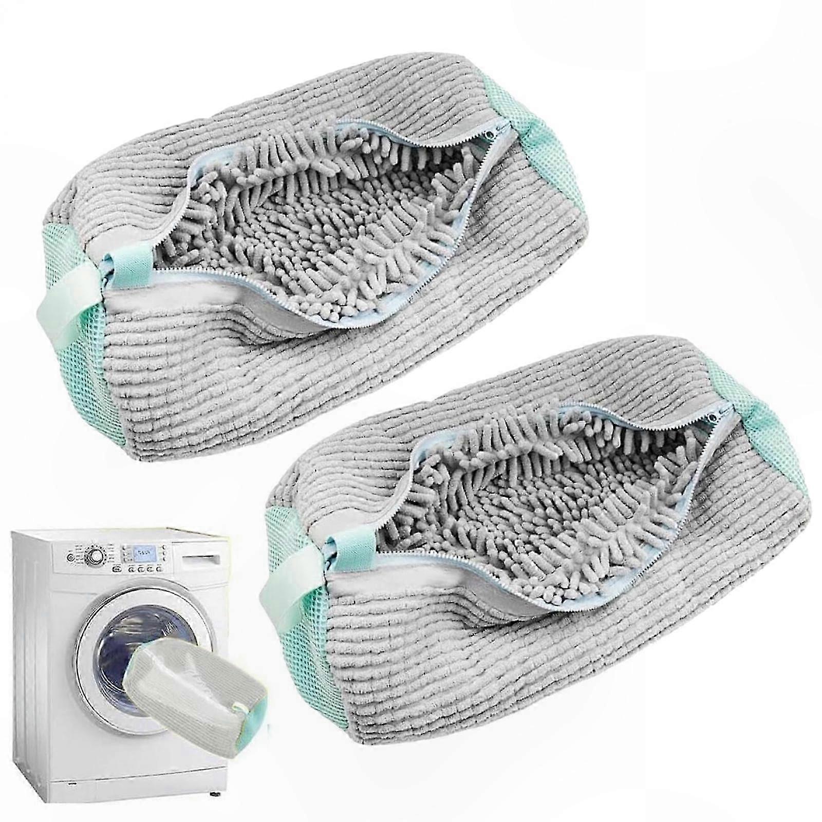 2-Pack Reusable Mesh Laundry Bags for Shoes, 360° Cleaning Net for Washing Machines