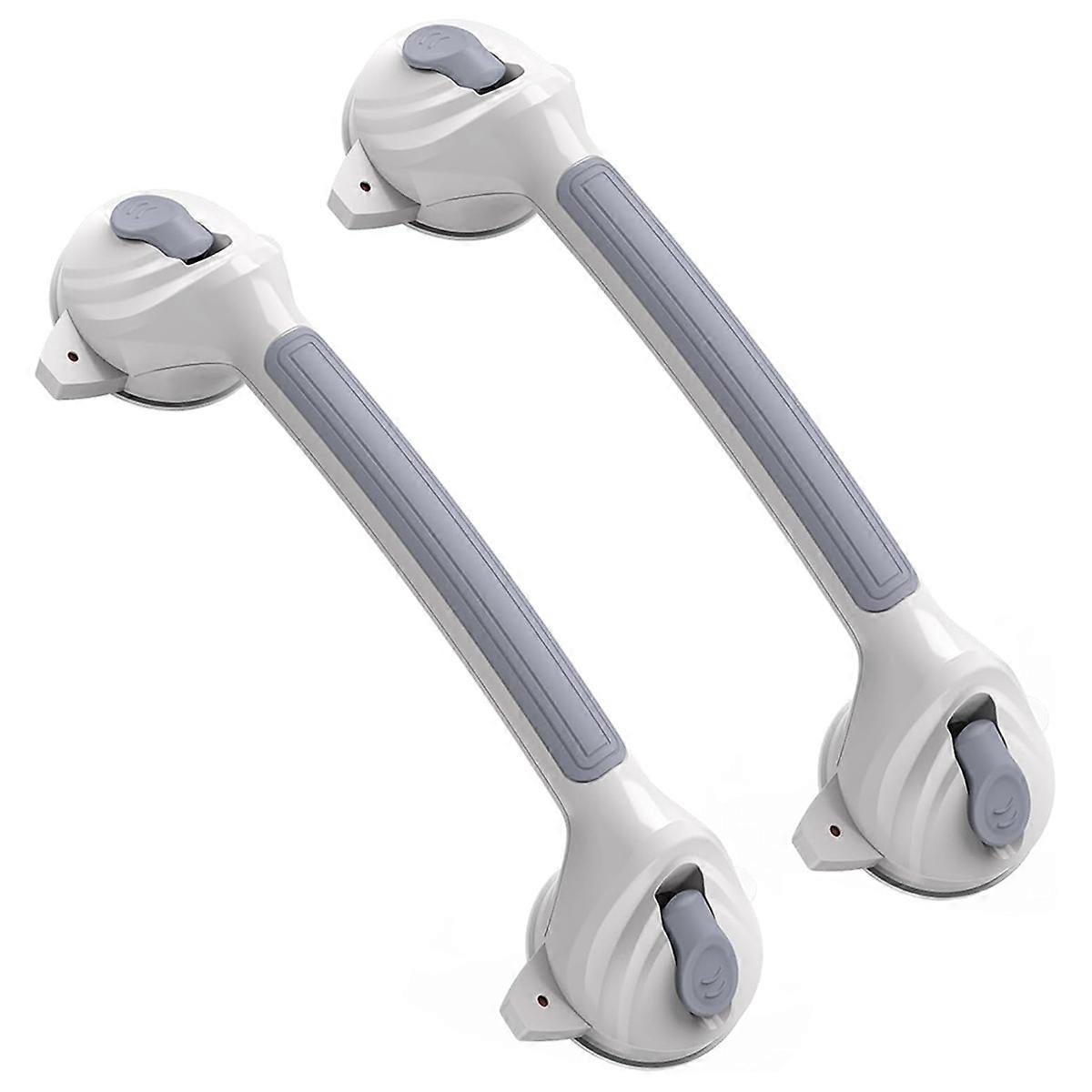 2PCS Grab Bars for Bathtub and Shower, Shower Handle with Strong Suction Cups,16.8 Inch Bathroom Grab Bars for Senior