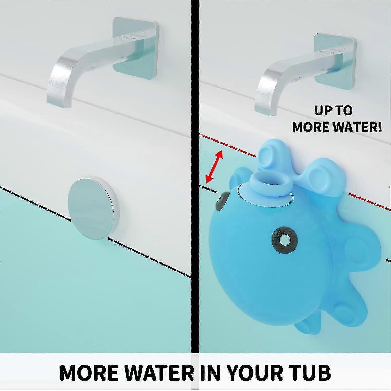 حوض الاستحمام الفائض غطاء الصرف حوض سيليكون حوض الاستحمام غطاء استنزاف مع كوب شفط ، يضيف بوصة من الماء لحمام أعمق