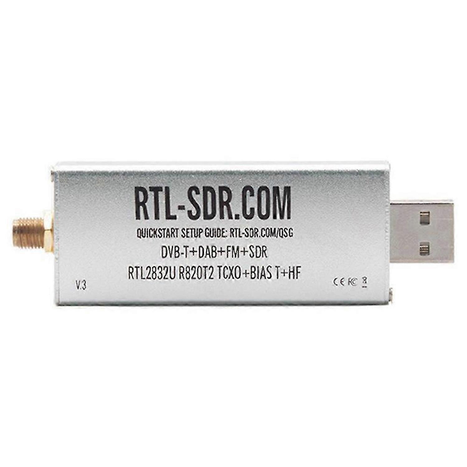 For RTL-SDR Blog V3 R820T2 TCXO Receiver HF BiasT SMA Software Defined Radio 500KHz-1766 MHz Up to 3.2 MHz