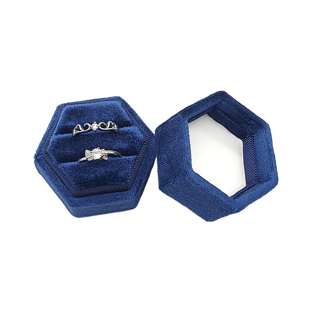 POKOFO Samt-Ringbox Achteckig – Für Verlobung, Hochzeit, Antrag (weiß)