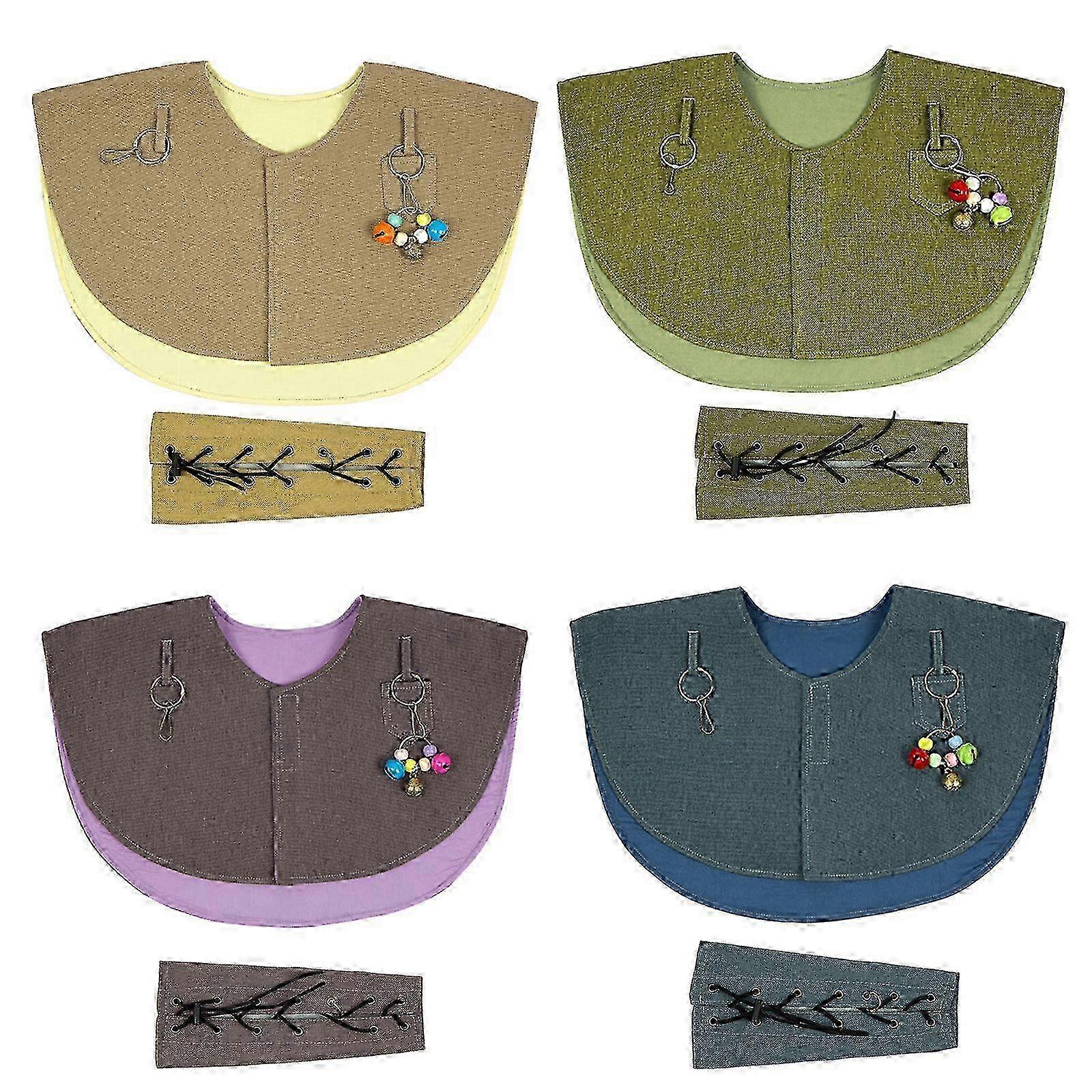 Anti-Scratch Bird Shoulder Arm Protector Cape Anti-Bird Poops Shoulder Pad Shawl Protective Shawl for Bird Parrot grey blue