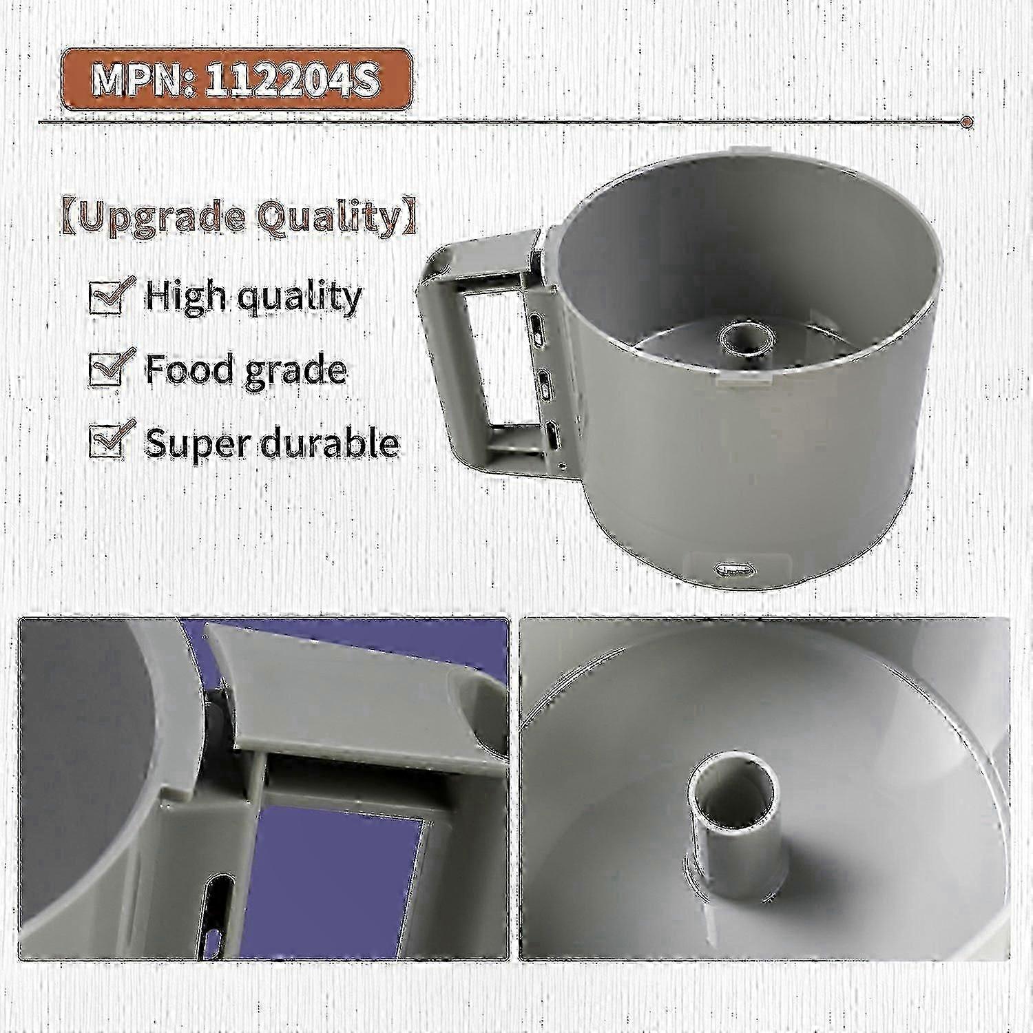 3L Gray Food Processor Bowl Compatible with Robot Coupe Models