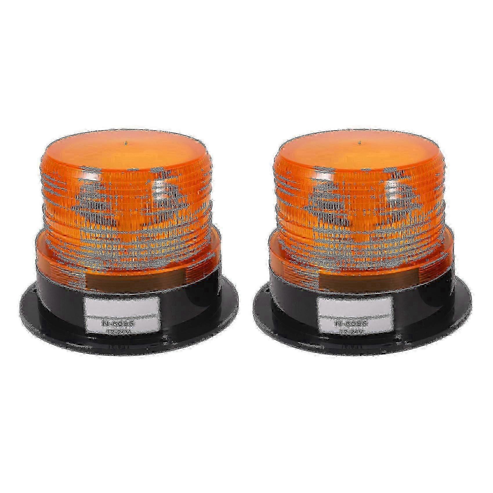 Yellow emergency flashers, 2pcs 12-24V, for vehicle top warning use