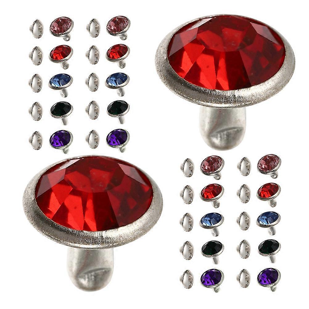 Colorful Rivets Studs Rhinestone Rivets for DIY Projects 100Pcs Mixed Colors