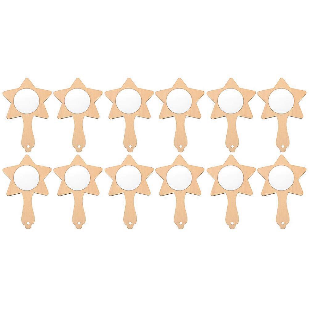 Wooden Mirror 24Pcs DIY Blank Mirrors for Kids Crafting Activities