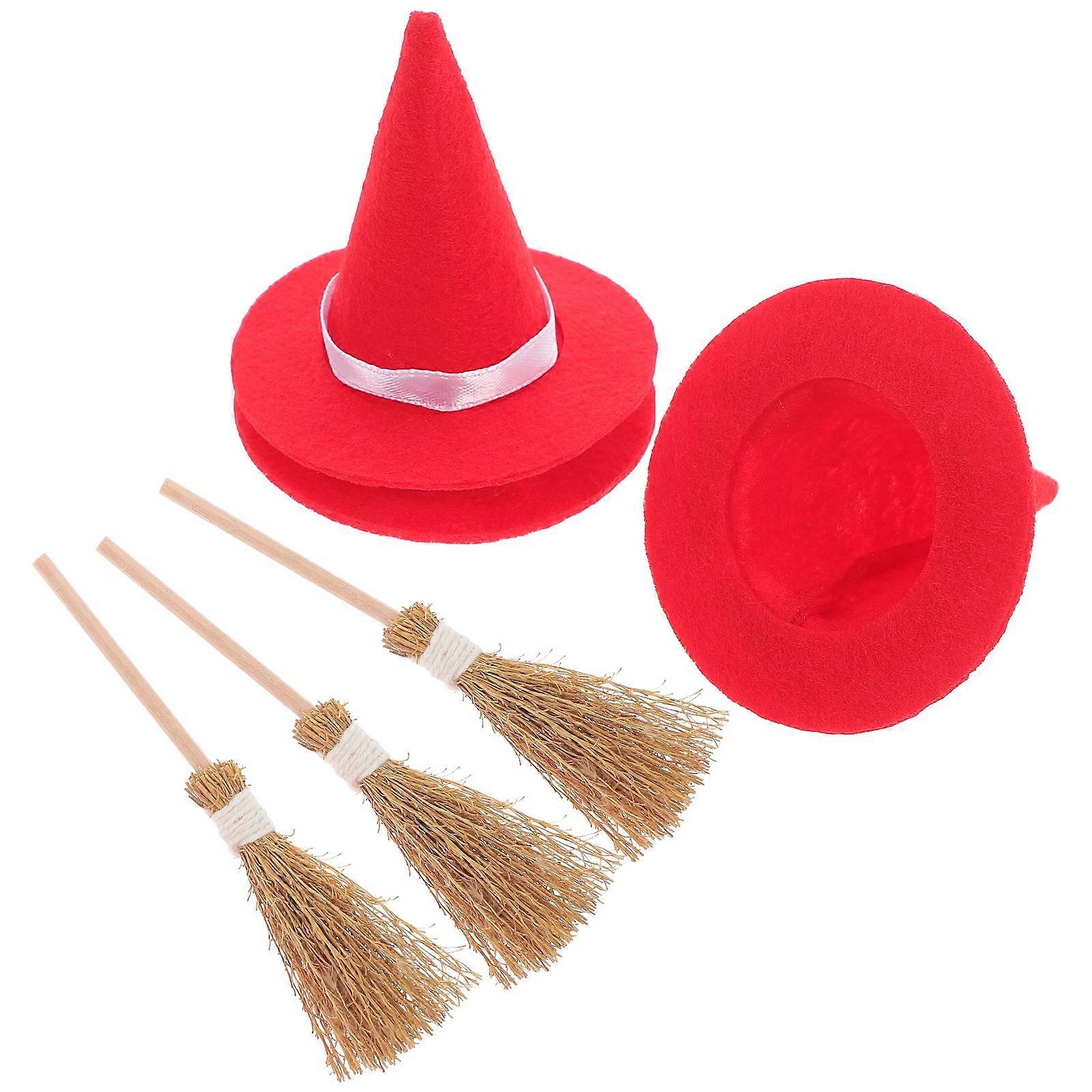 Red Hats for Halloween Witch Decor 6Sets Set