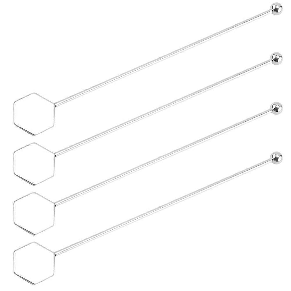 Silver Stir Sticks Metal Stirring Sticks for Stirring Use 4Pcs Set