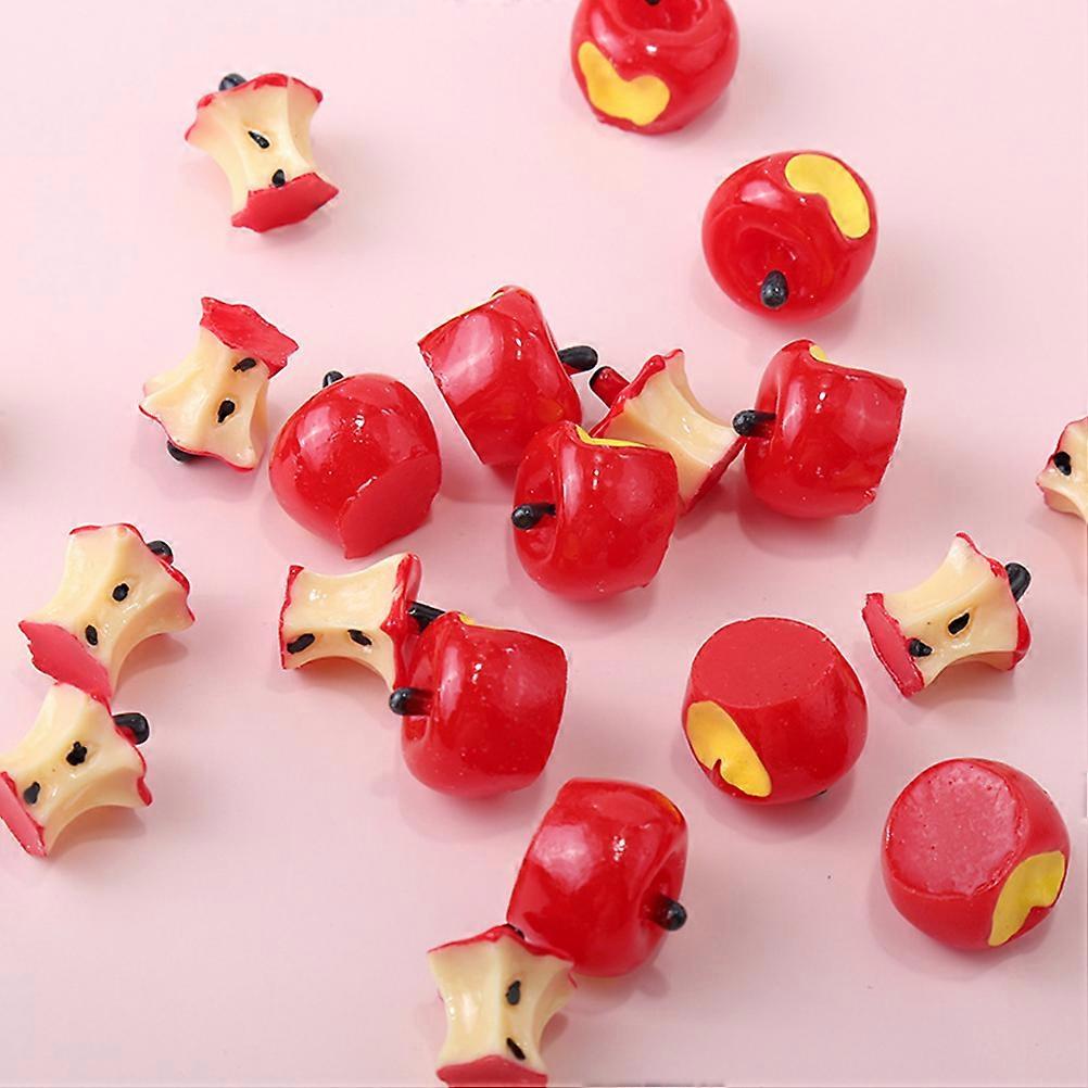 Apple Core Resin Accessories for Decor 10Pcs Miniature Apples Model Set