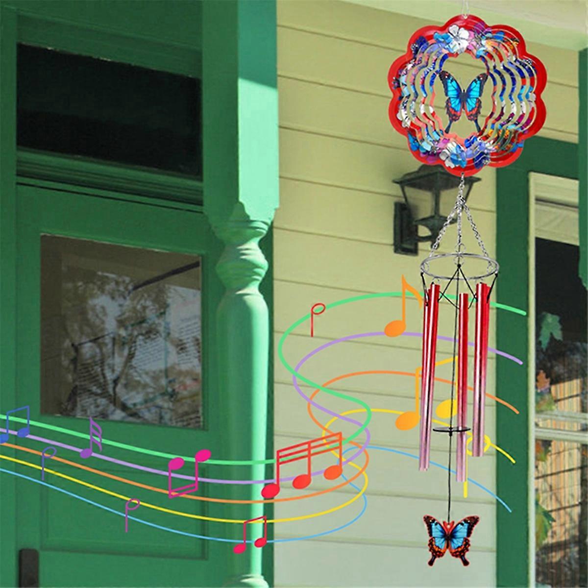 Wind Chimes Butterfly for Outside Chimes with 3D Wind Spinner, A