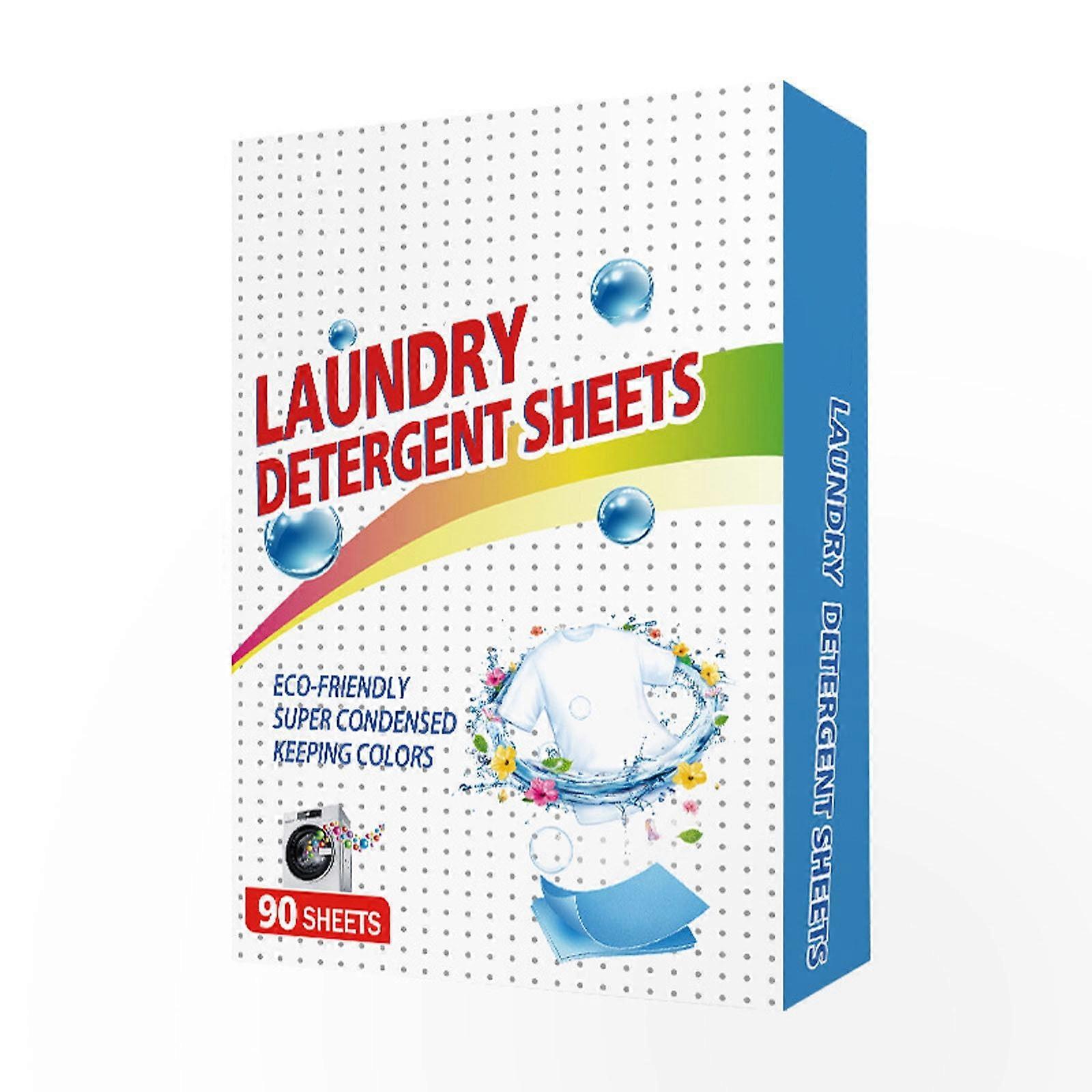 Zmeidao Laundry Detergent Sheets, 90 Sheets, Deep Cleansing, Hand & Color Protection, Non-Liquid Soap