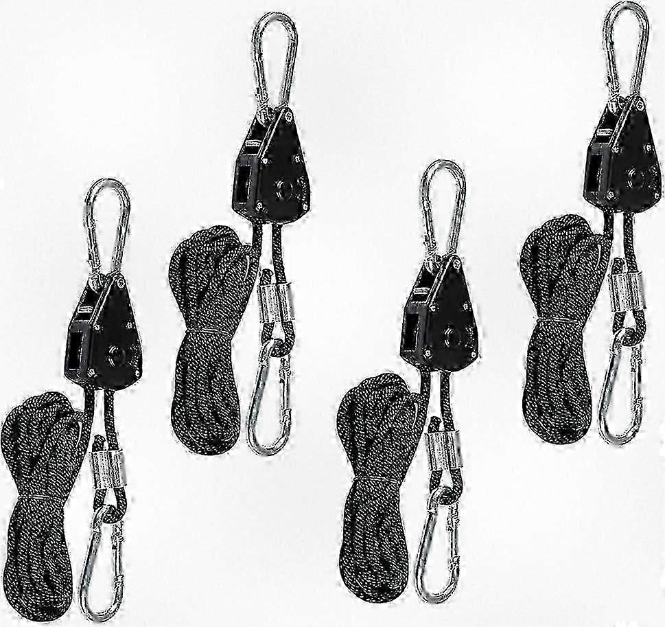 Heavy-Duty Ratchet Straps with Hooks - 150lb Capacity for Securing Grow Lights and Equipment - 4-Pack