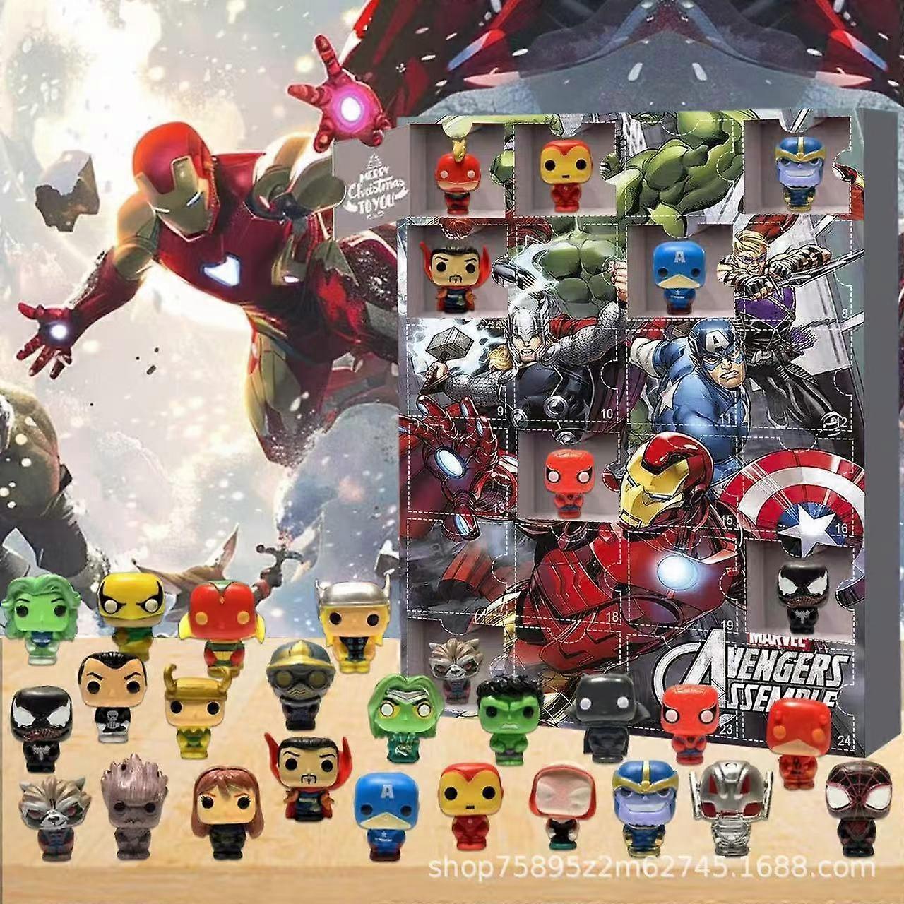 2025 New Christmas Countdown Blind Box Decorations Marvel Avengers Creative Decorations