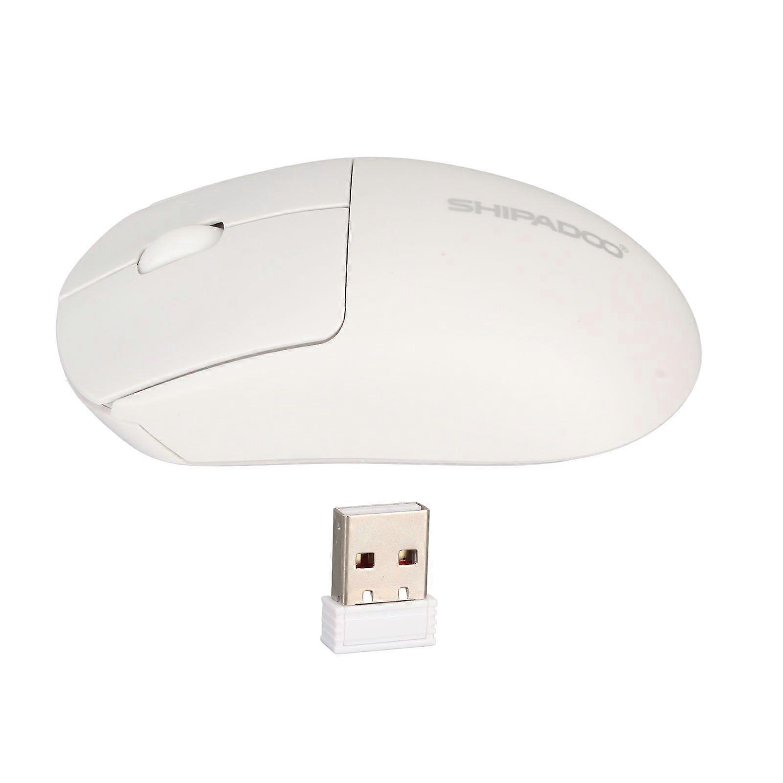Wireless Gaming Mouse 1200DPI 2.4G Fit Palm Battery Powered Computer Mouse Wireless for Desktop PC Laptop White
