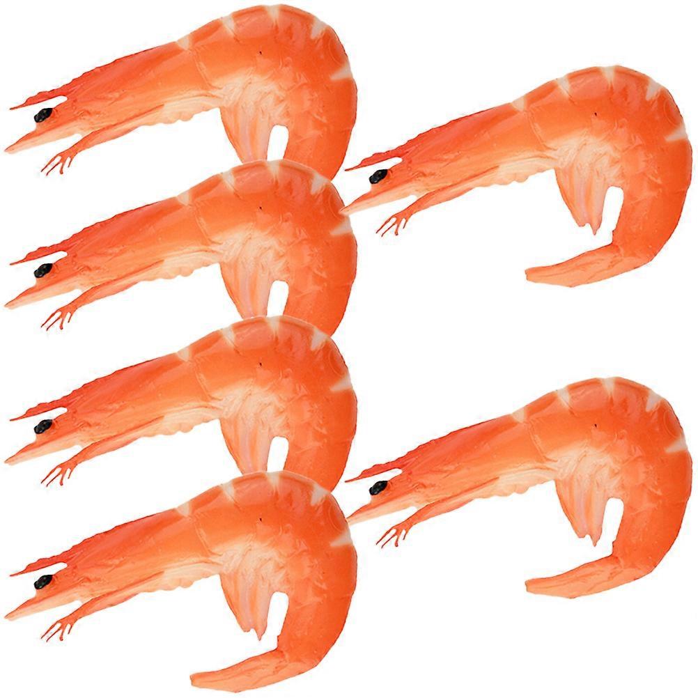 Fake Shrimp Model Artificial Shrimp Set for Decoration 18Pcs Red PVC