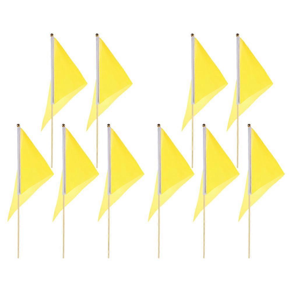 Garden Marking Flags Triangular Flags for Landscaping 30Pcs Yellow