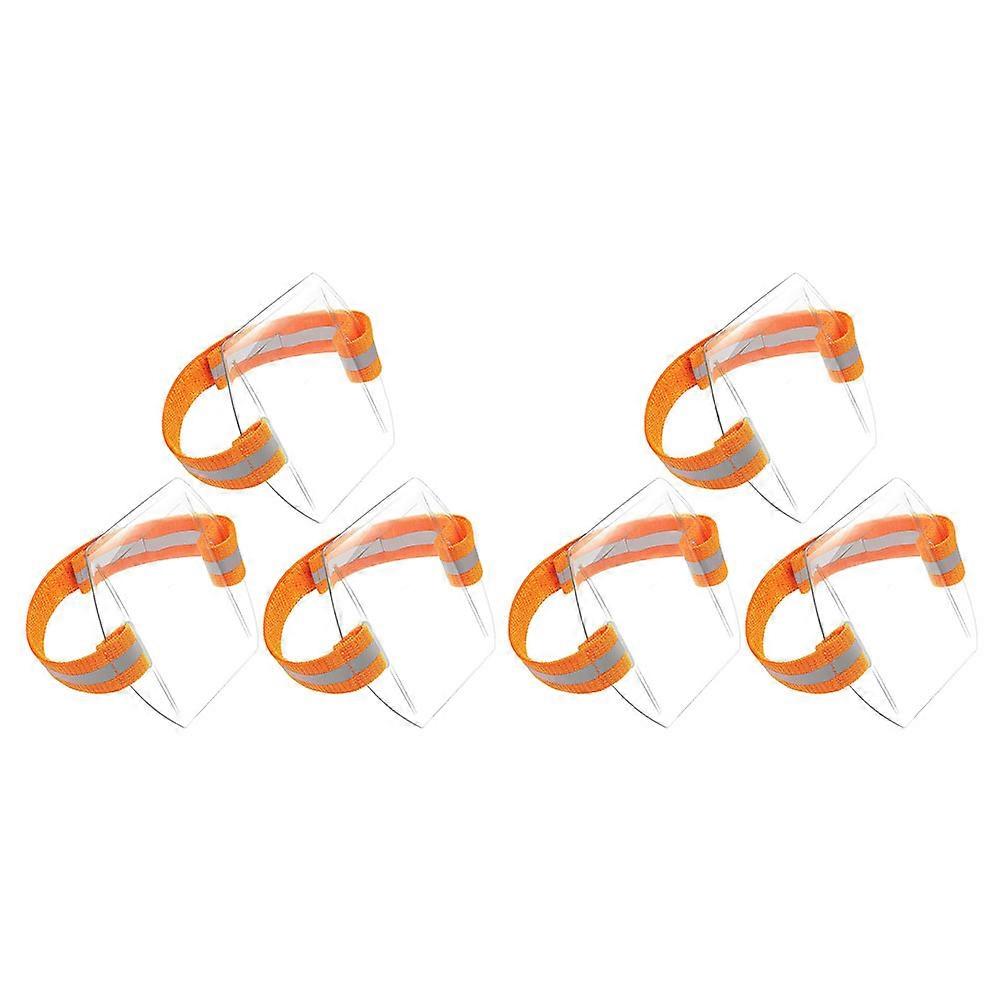 Orange PVC Armband Id Card Holder with Adjustable Elastic 18Pcs